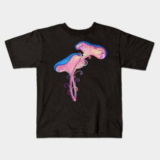 Whimsical Mushroom Sticker Kids T-Shirt